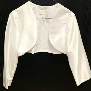 Silk Satin White Shrug Bolero Top M